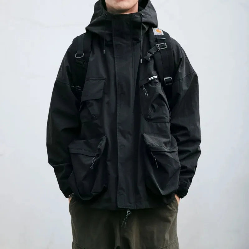 JESS Waterproof Autumn Jacket For Men Lightweight Cozy Warmth Four Pockets Zipper