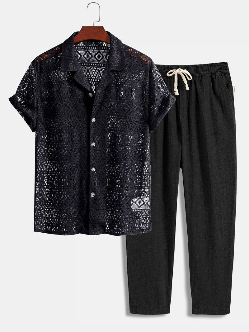 Short Sleeve Cuban Shirt Set