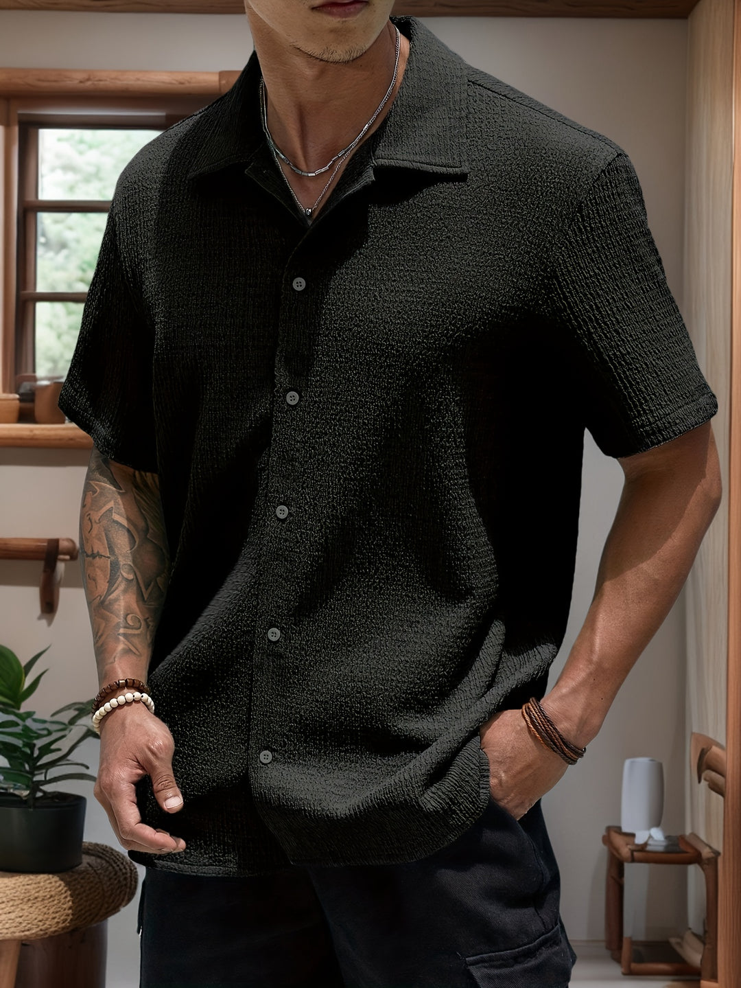 Short-sleeve summer men's shirt