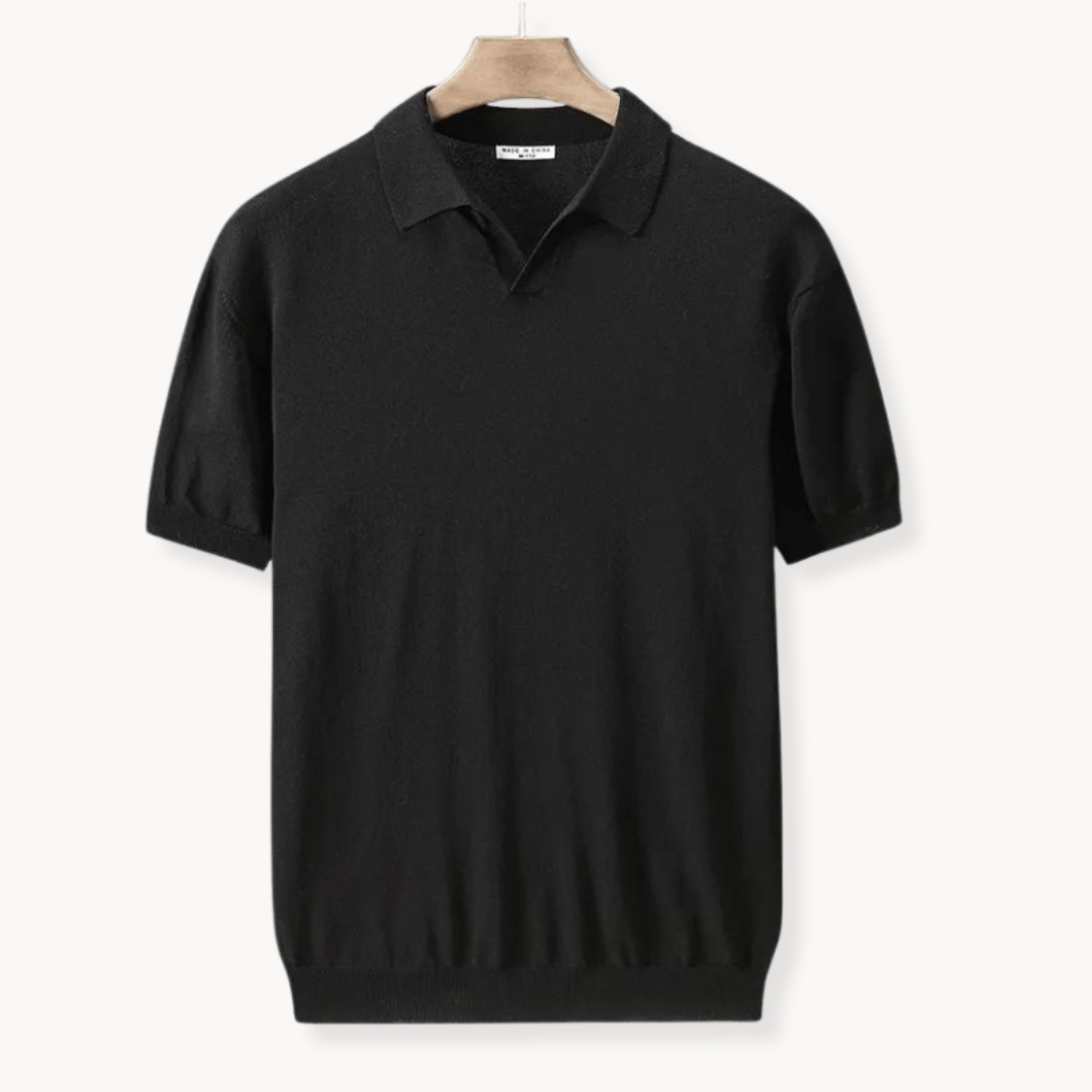 Short-sleeve knitted polo for men