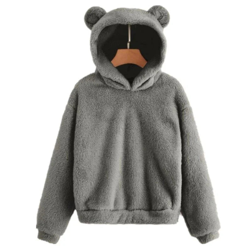 Cozy women's hoodie with teddy ears