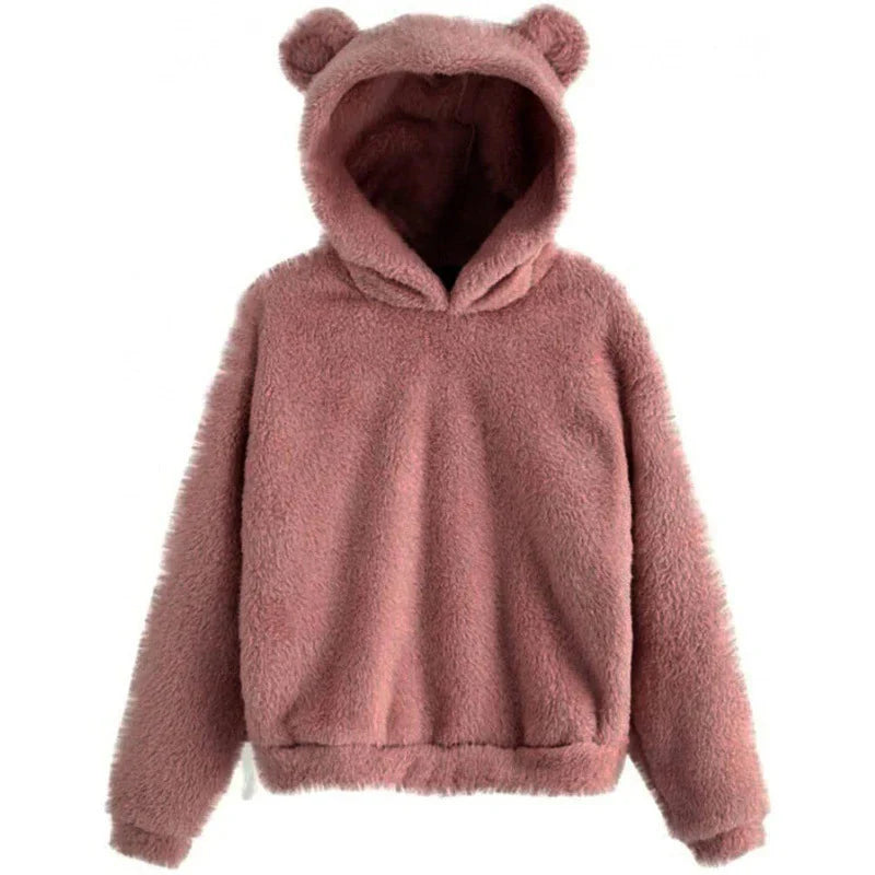 Cozy women's hoodie with teddy ears