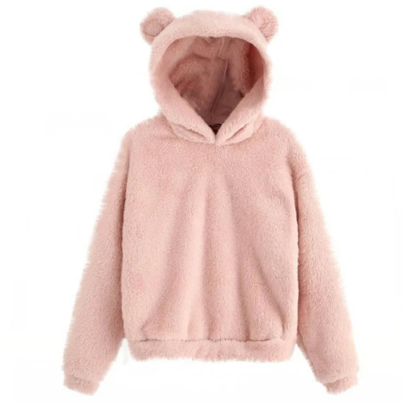 Cozy women's hoodie with teddy ears