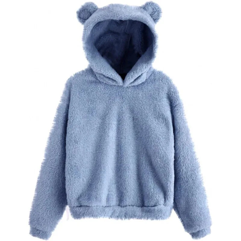 Cozy women's hoodie with teddy ears