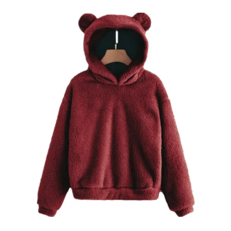 Cozy women's hoodie with teddy ears