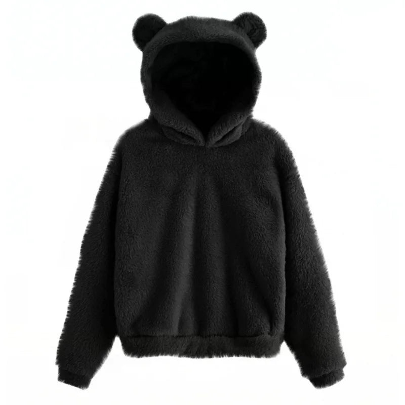 Cozy women's hoodie with teddy ears