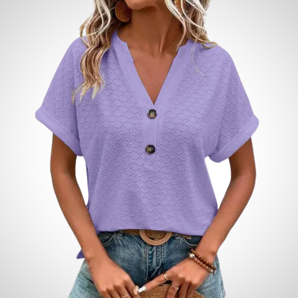 Jennifer Lässig V Neck Blouse For Women Button Detail Timeless Everyday Comfort And Style