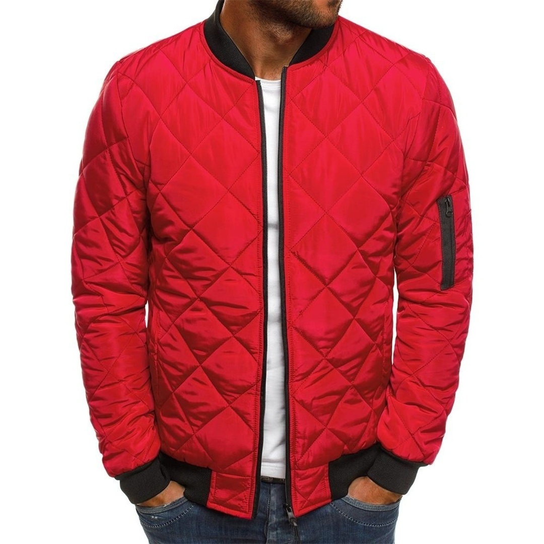 Victor Streetwear Inspired Quilted Jacket For Men Navy Blue Lightweight Urban Outerwear