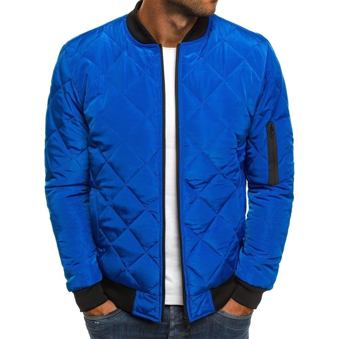 Victor Streetwear Inspired Quilted Jacket For Men Navy Blue Lightweight Urban Outerwear