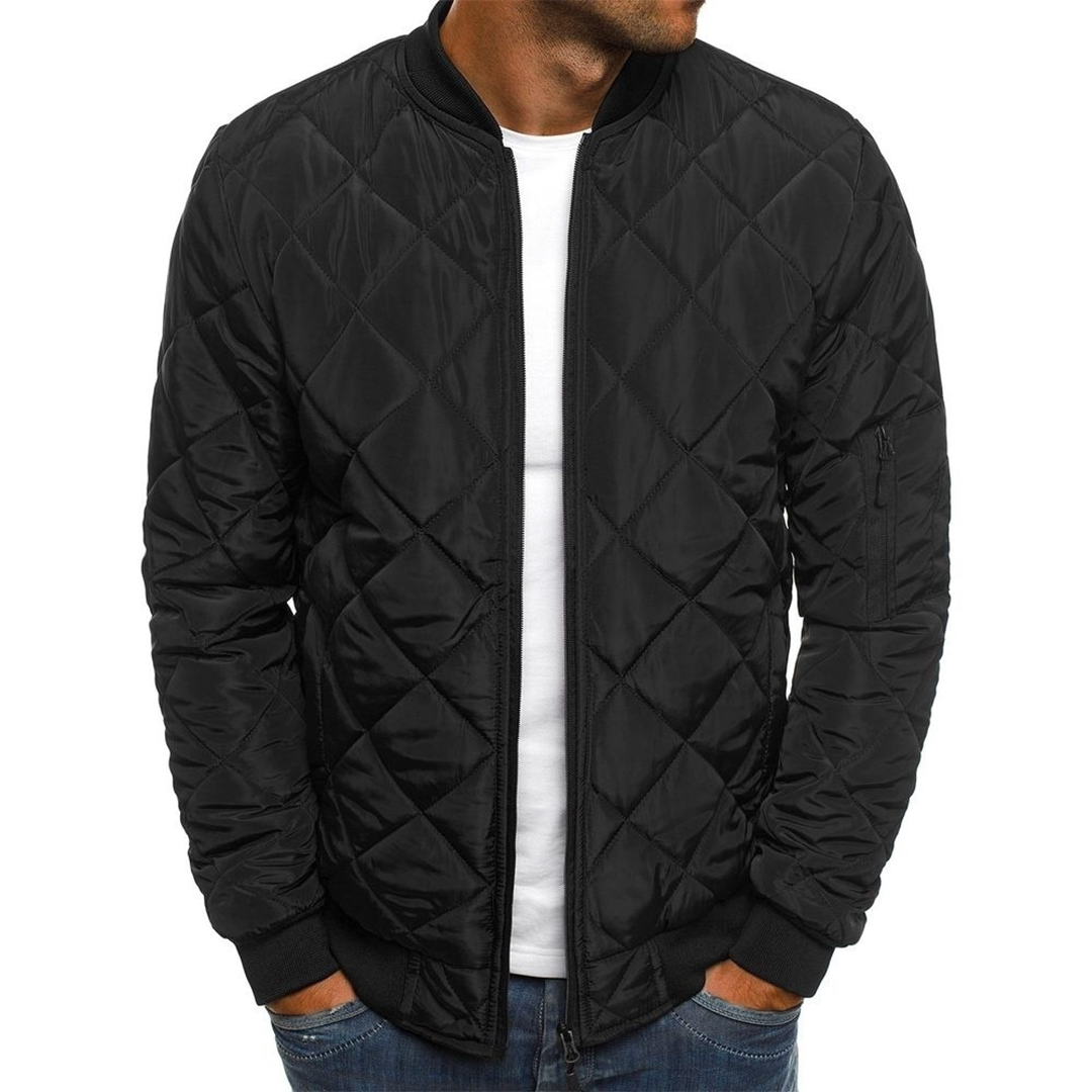 Victor Streetwear Inspired Quilted Jacket For Men Navy Blue Lightweight Urban Outerwear
