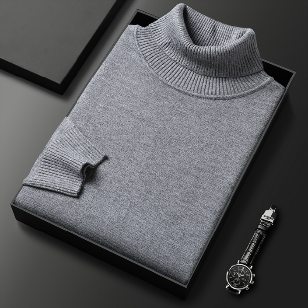 Logan Cashmere Turtleneck Sweater By TrendAura Soft Cashmere Cotton Blend Winter Knit