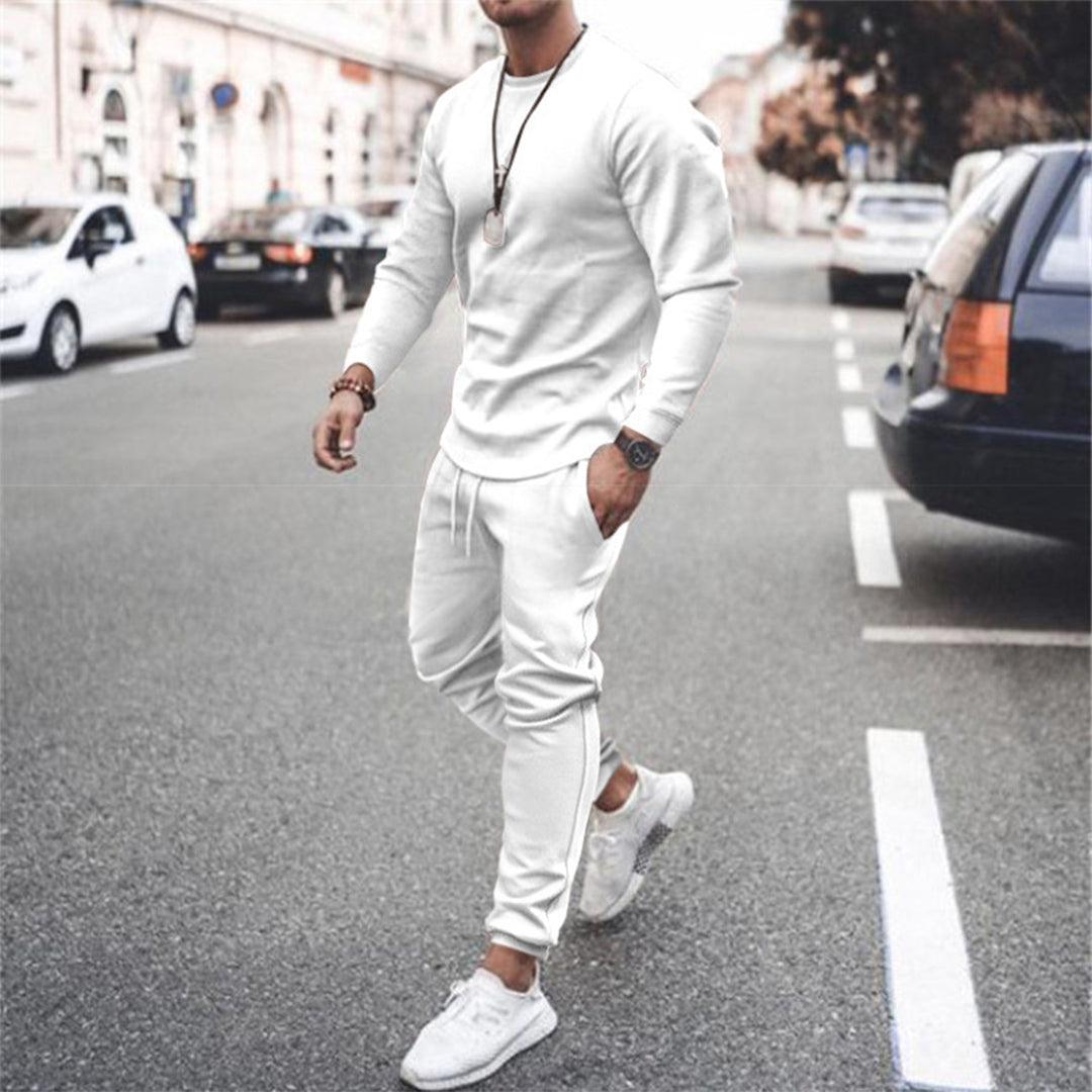 Men's Cotton Tracksuit Set Sweatshirt And Joggers With Tapered Fit For Comfort Everyday Wear