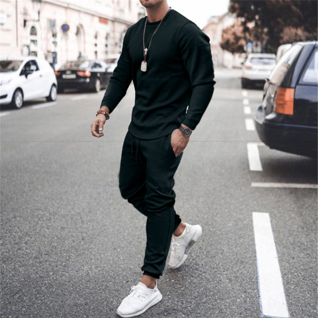 Men's Cotton Tracksuit Set Sweatshirt And Joggers With Tapered Fit For Comfort Everyday Wear