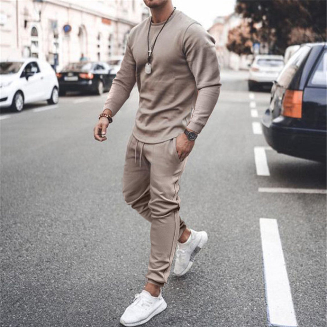 Men's Cotton Tracksuit Set Sweatshirt And Joggers With Tapered Fit For Comfort Everyday Wear