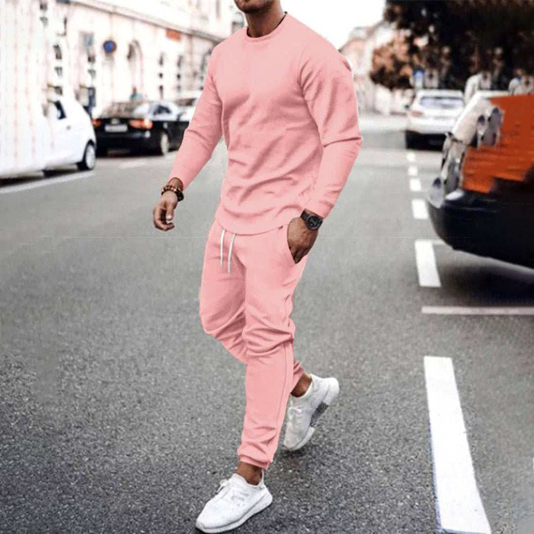 Men's Cotton Tracksuit Set Sweatshirt And Joggers With Tapered Fit For Comfort Everyday Wear