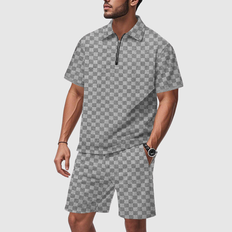 L’Ordine Geometrico Set By Roberto Russo Exclusive Premium Men’s Resort Wear With Geometric Pattern