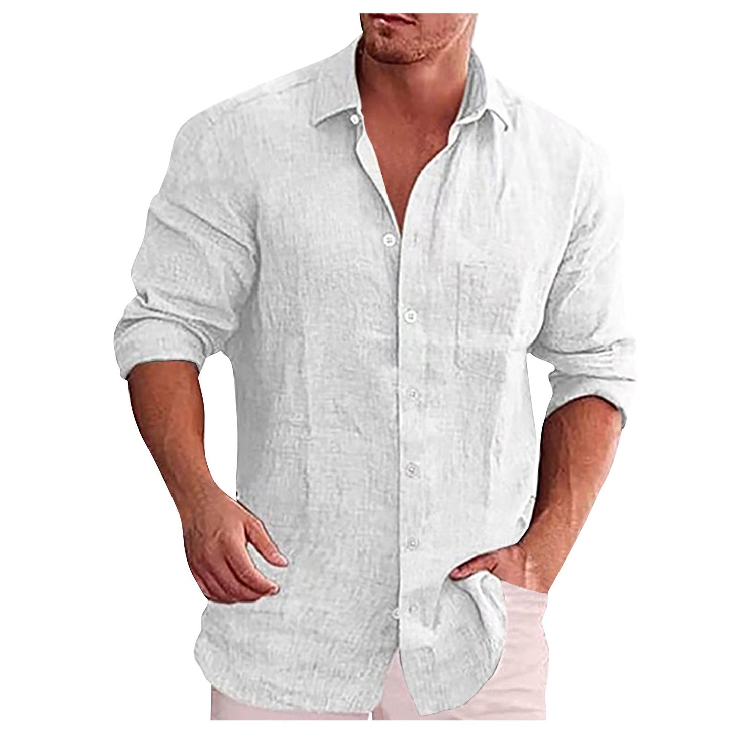 Lars Men's Linen Shirt Casual Fit With Spread Collar For Elegant Everyday Comfort