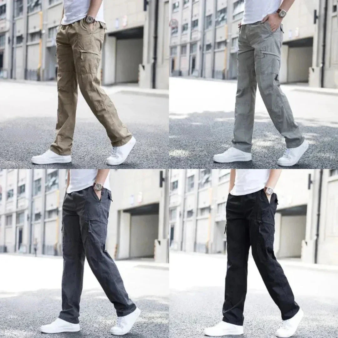 Landon Cargo Pants by TrendAura Organic Cotton Relaxed Fit With 4 Way Stretch For Everyday And Outdoor Adventures