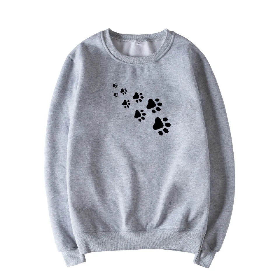 Women's fleece pullover with bear paw print