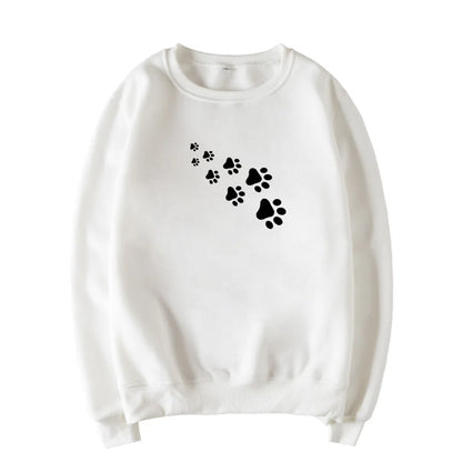 Women's fleece pullover with bear paw print