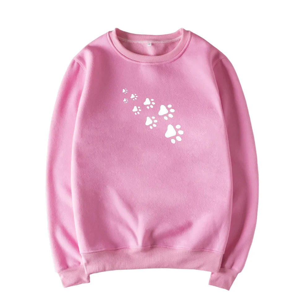 Women's fleece pullover with bear paw print