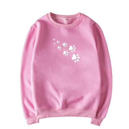 Women's fleece pullover with bear paw print