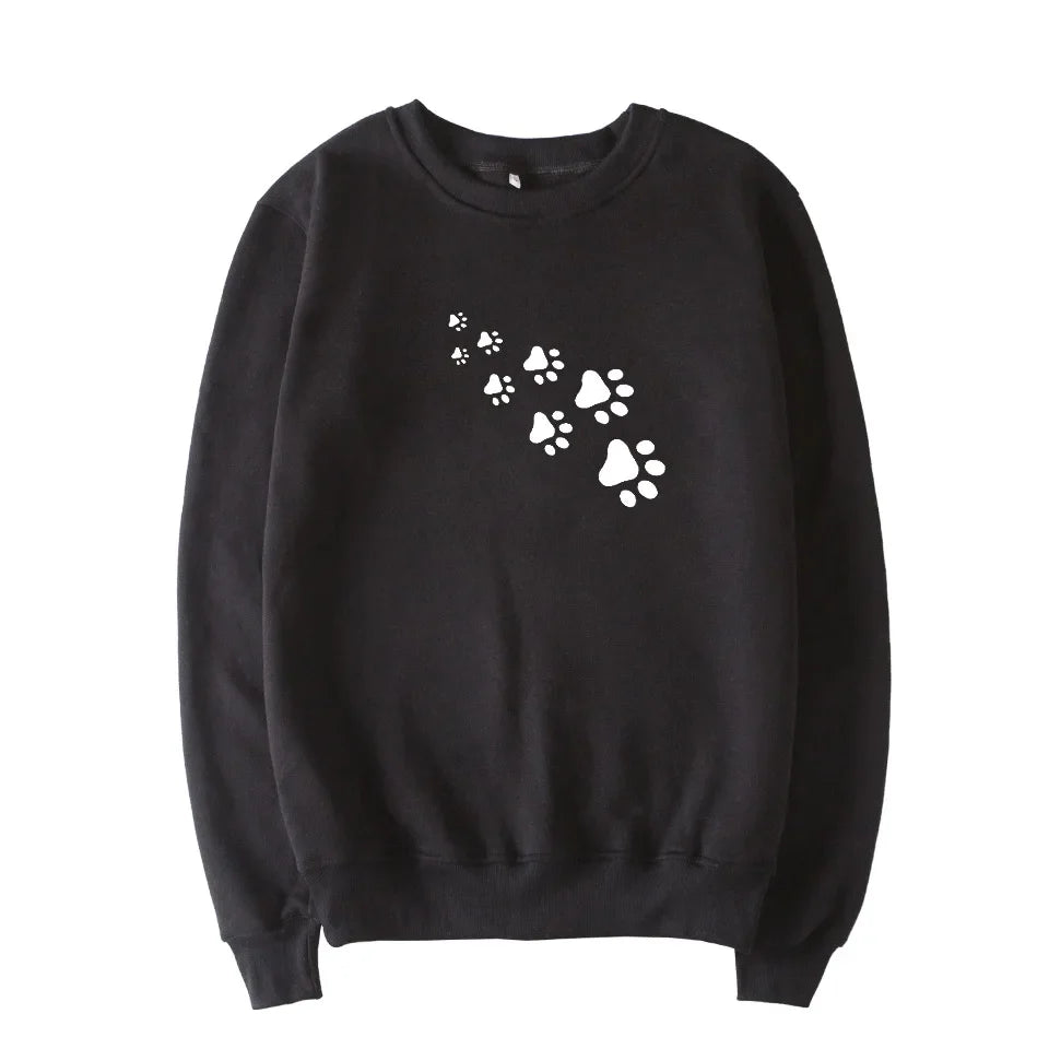 Women's fleece pullover with bear paw print
