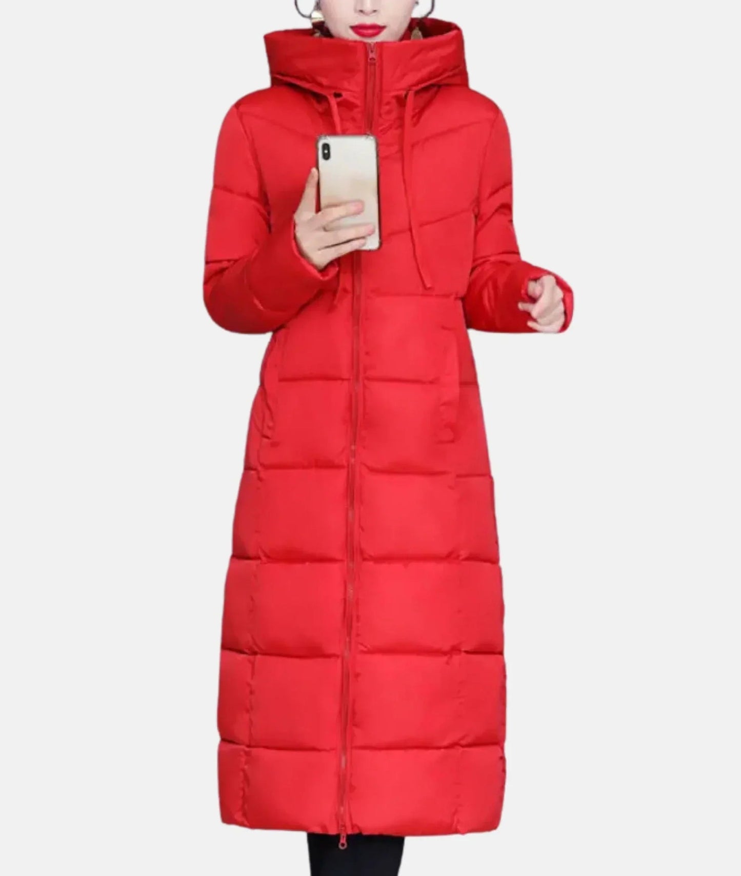 Long Womens Winter Coat With Hood For Women Thermal Insulation Zipper Closure Stylish And Cozy