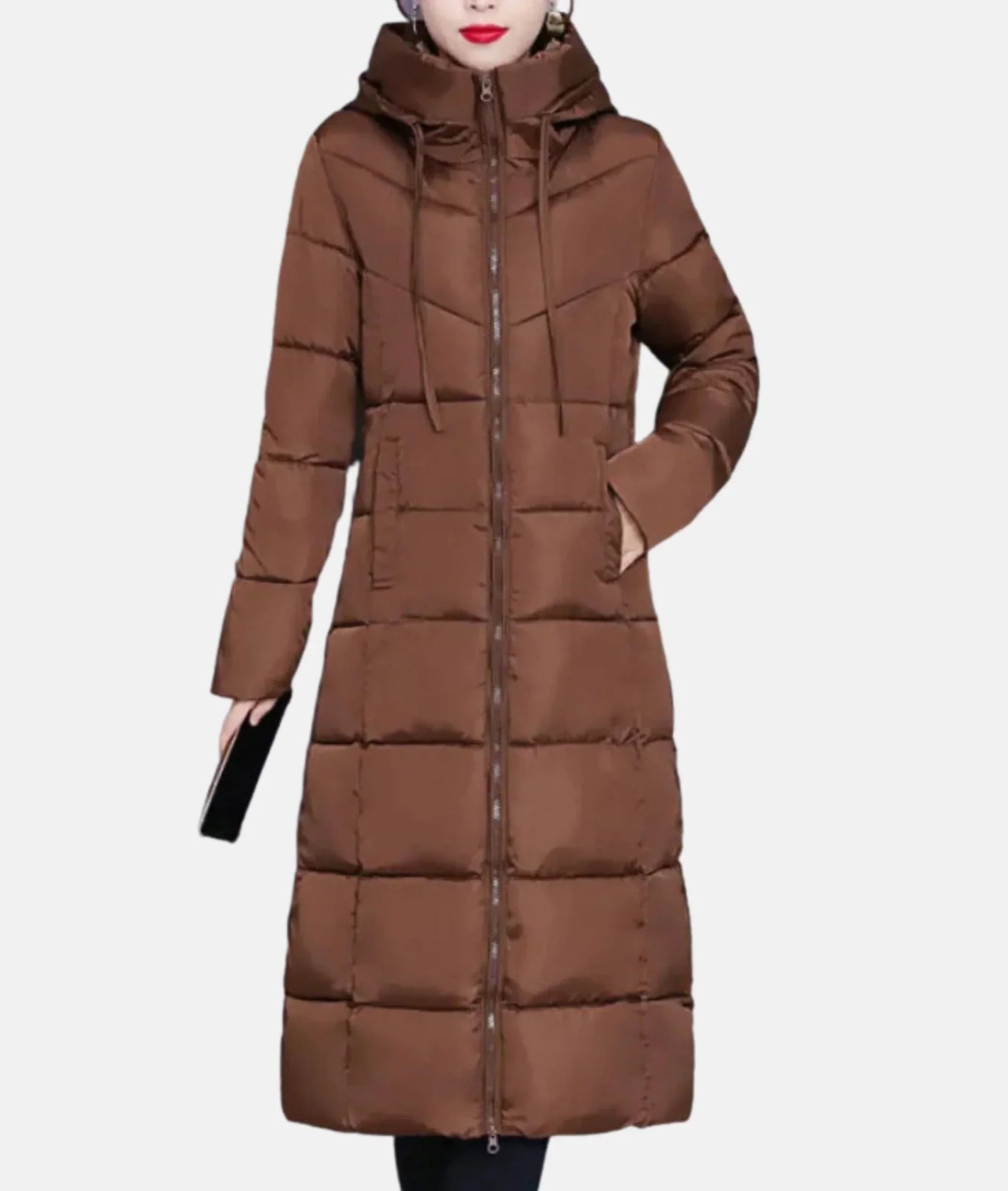 Long Womens Winter Coat With Hood For Women Thermal Insulation Zipper Closure Stylish And Cozy