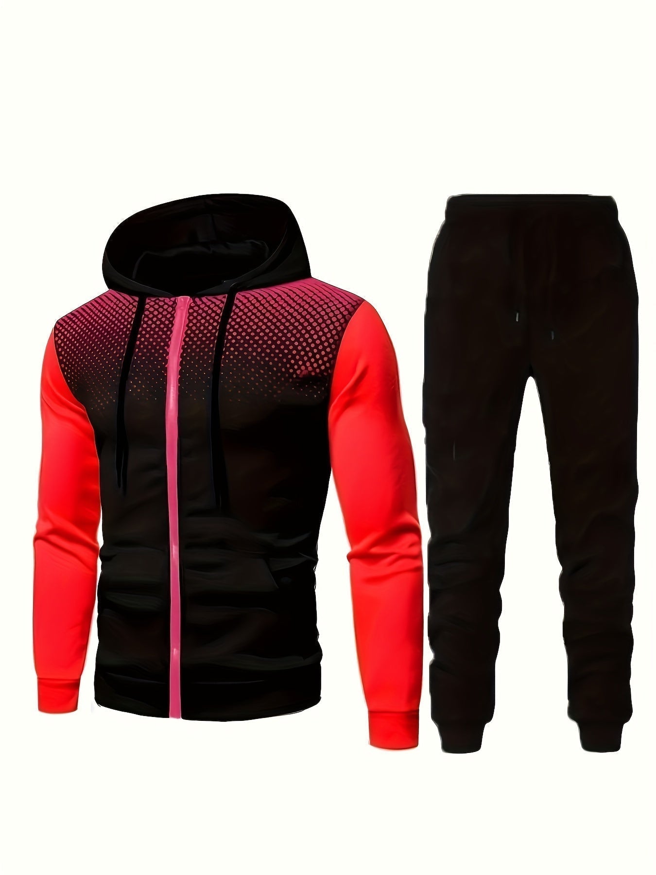 Casual men's tracksuit with hood