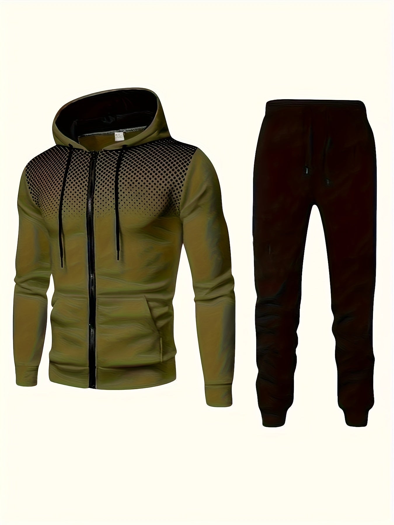 Casual men's tracksuit with hood