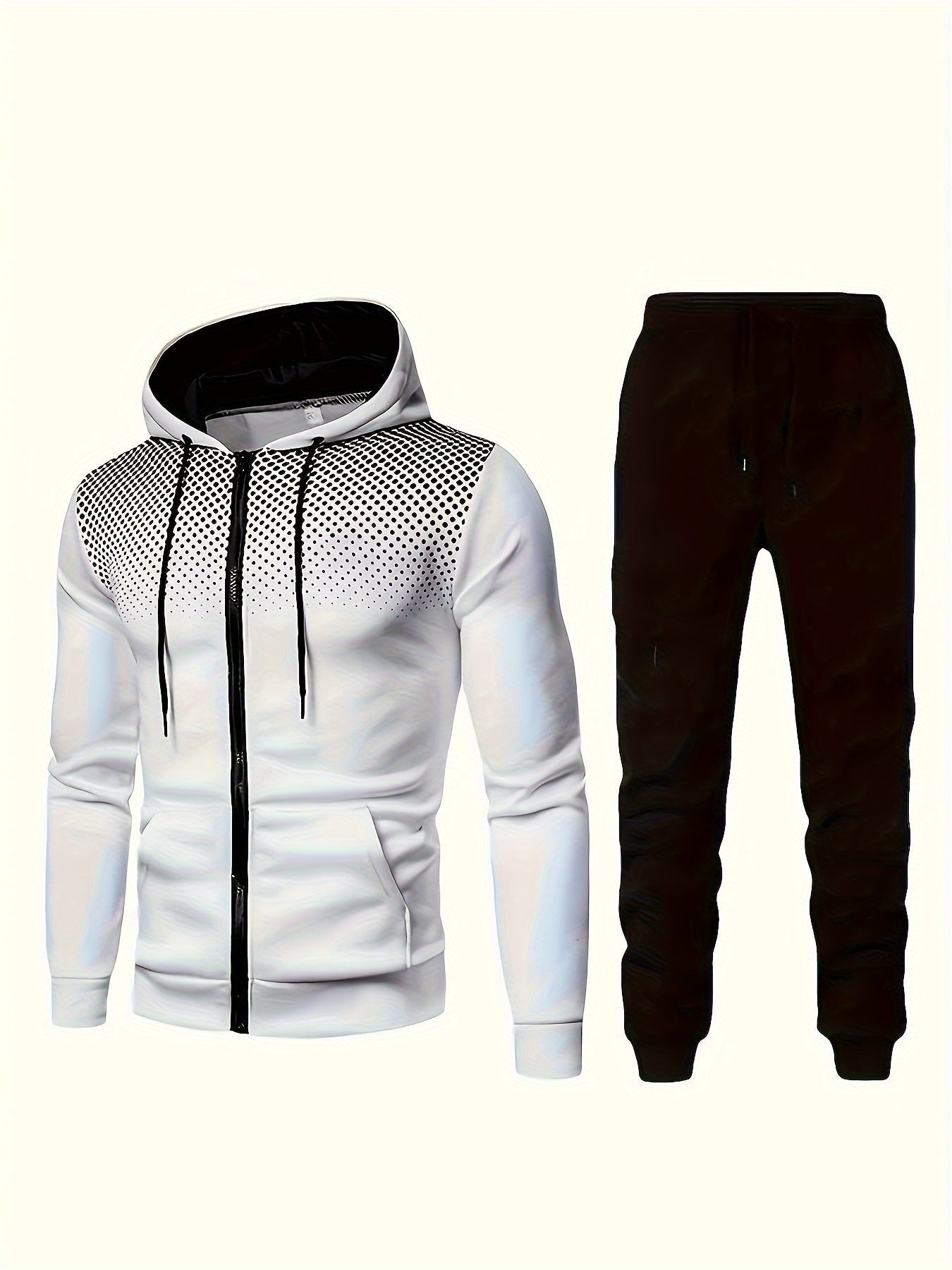 Casual men's tracksuit with hood