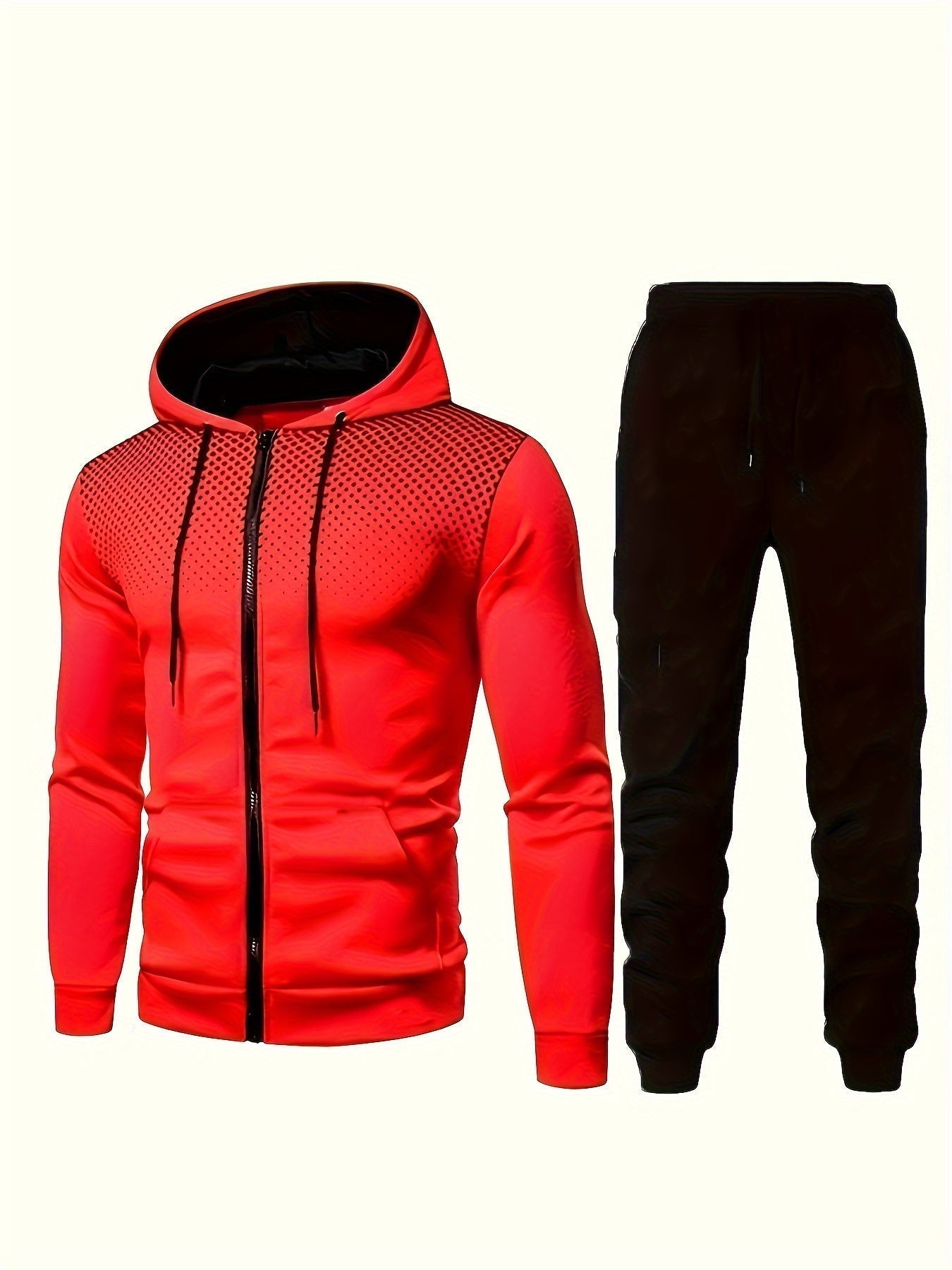 Casual men's tracksuit with hood