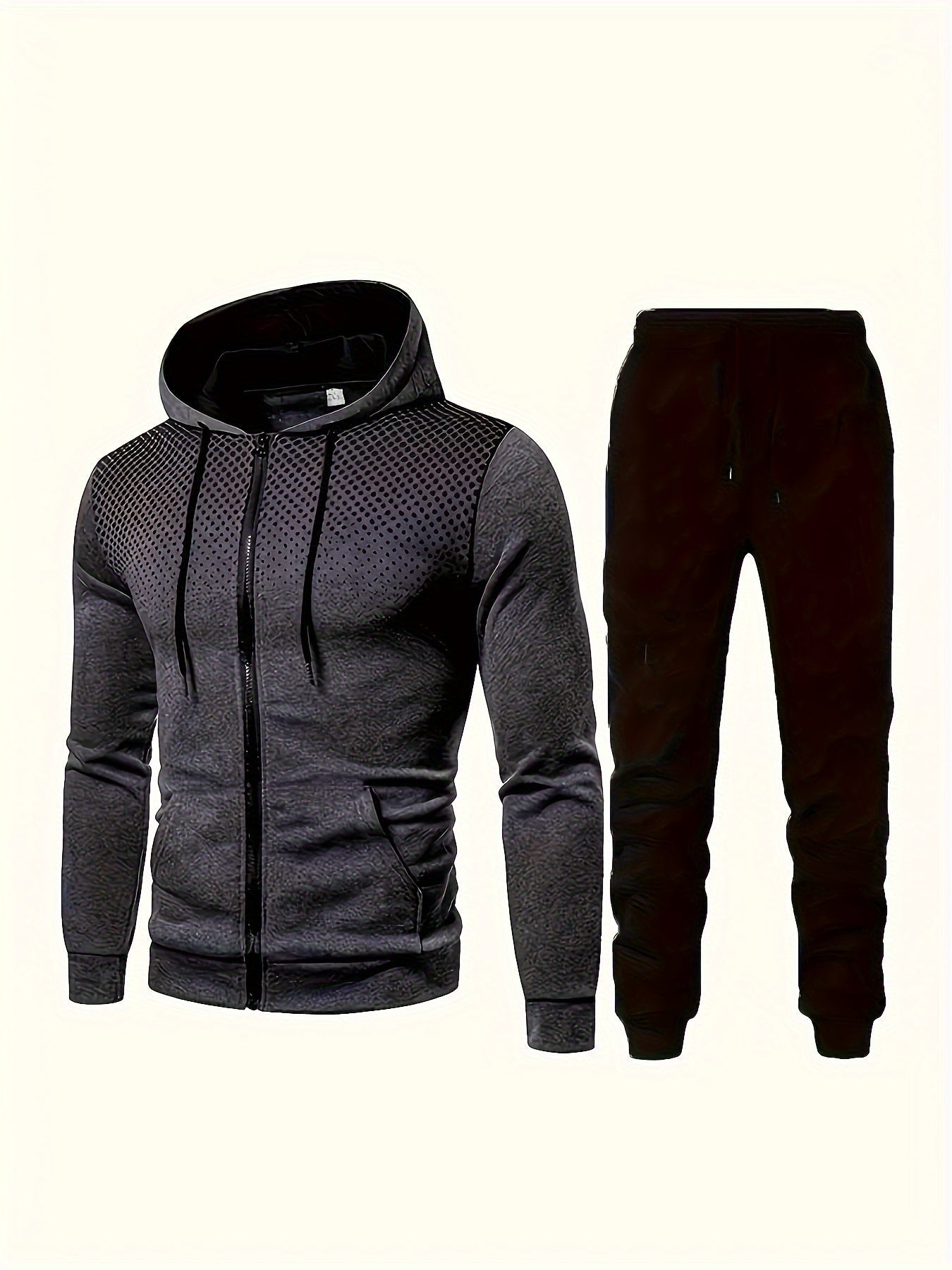Casual men's tracksuit with hood