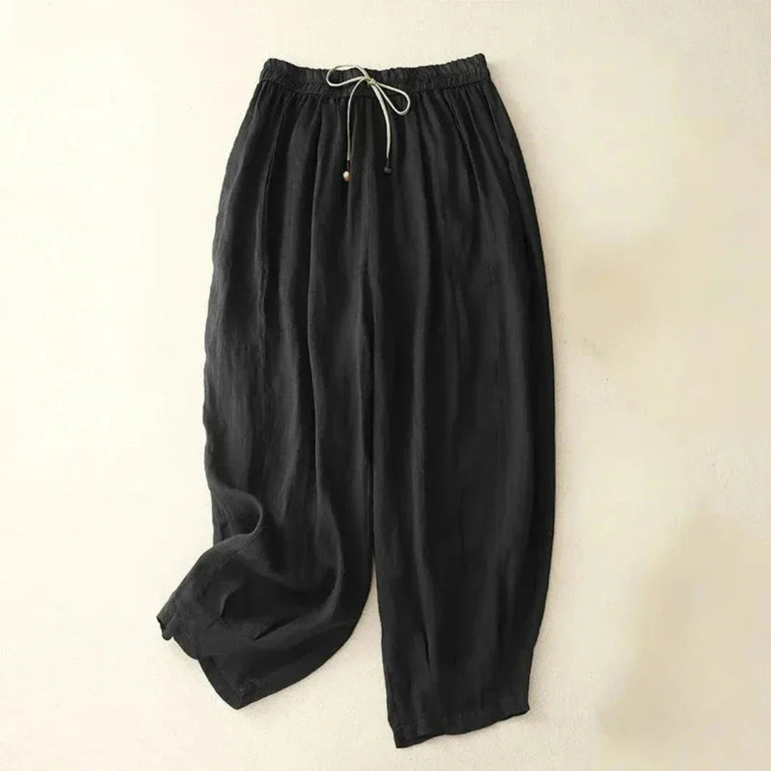 Lauren Drawstring Waist Linen Pants
