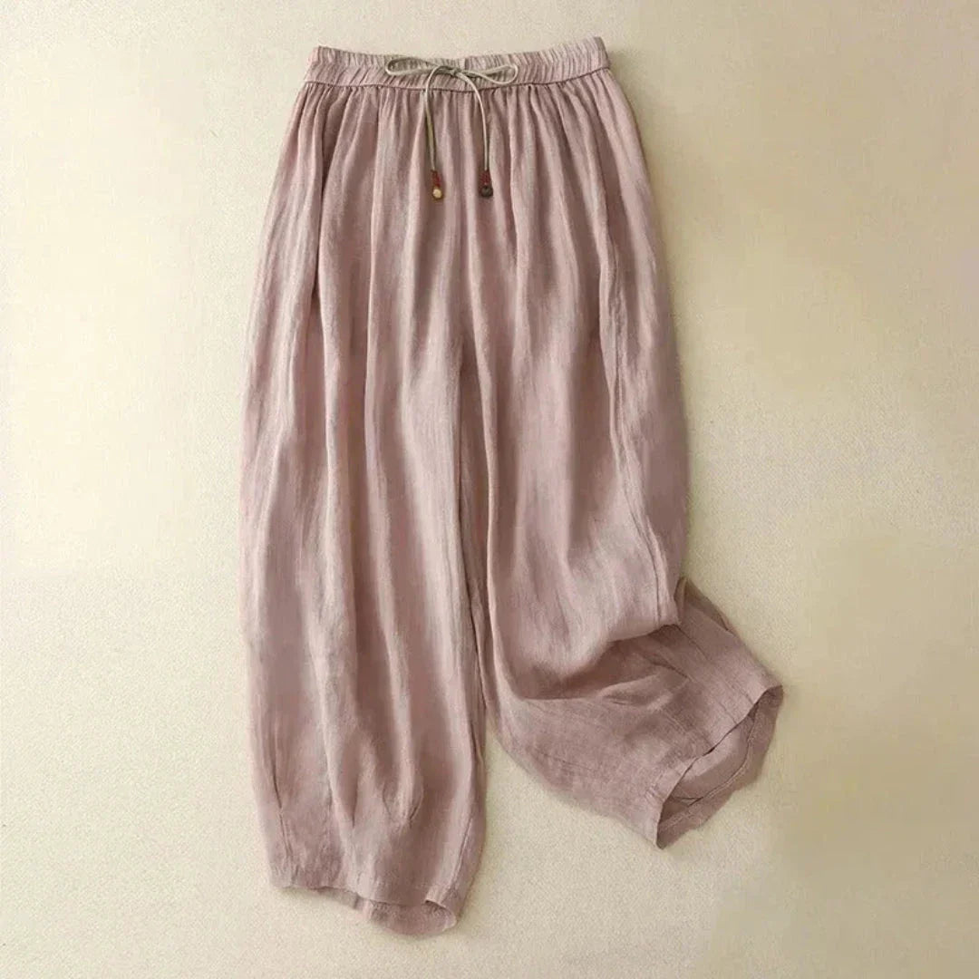 Lauren Drawstring Waist Linen Pants