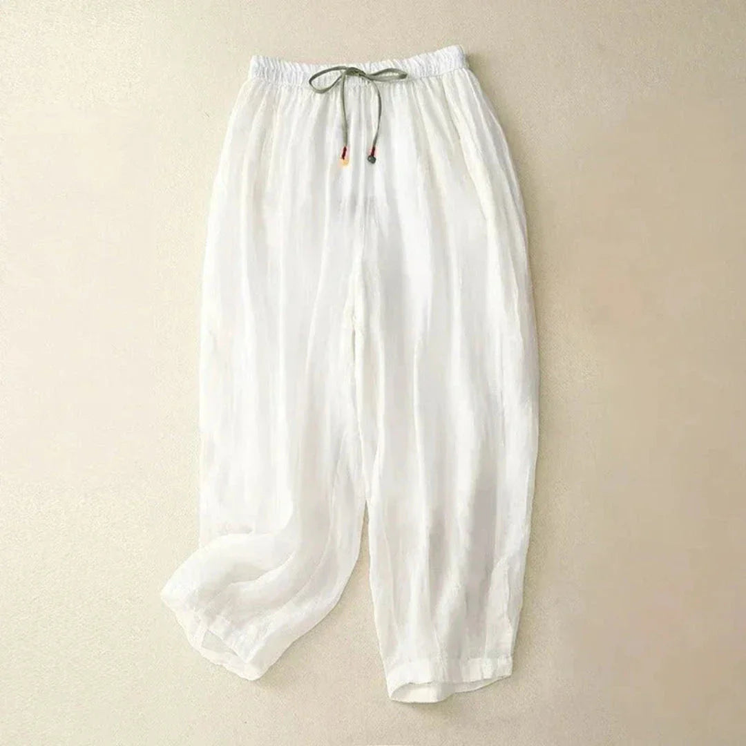 Lauren Drawstring Waist Linen Pants