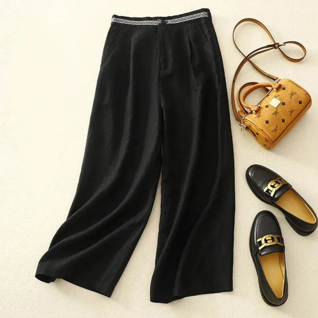 Layla Sretch Waistband Wide-Leg Pants