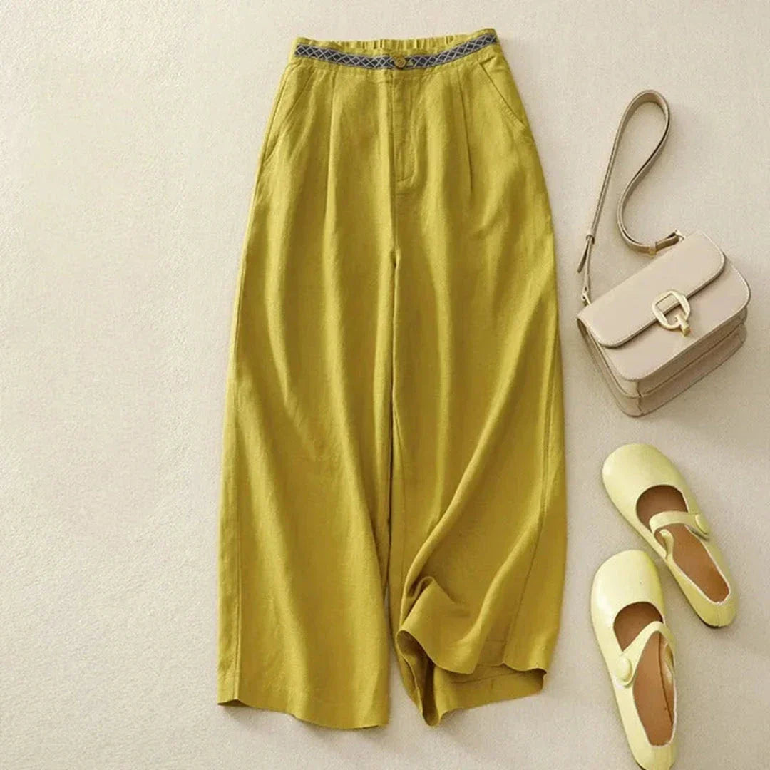 Layla Sretch Waistband Wide-Leg Pants