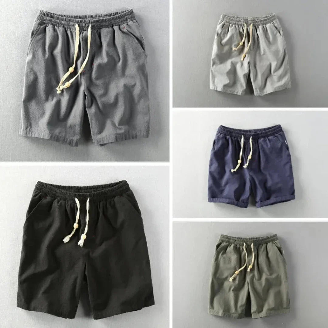 Lee Drawstring Waist Linen Shorts Unisex Breathable With Pockets Lightweight Casual Summer Wardrobe Essential