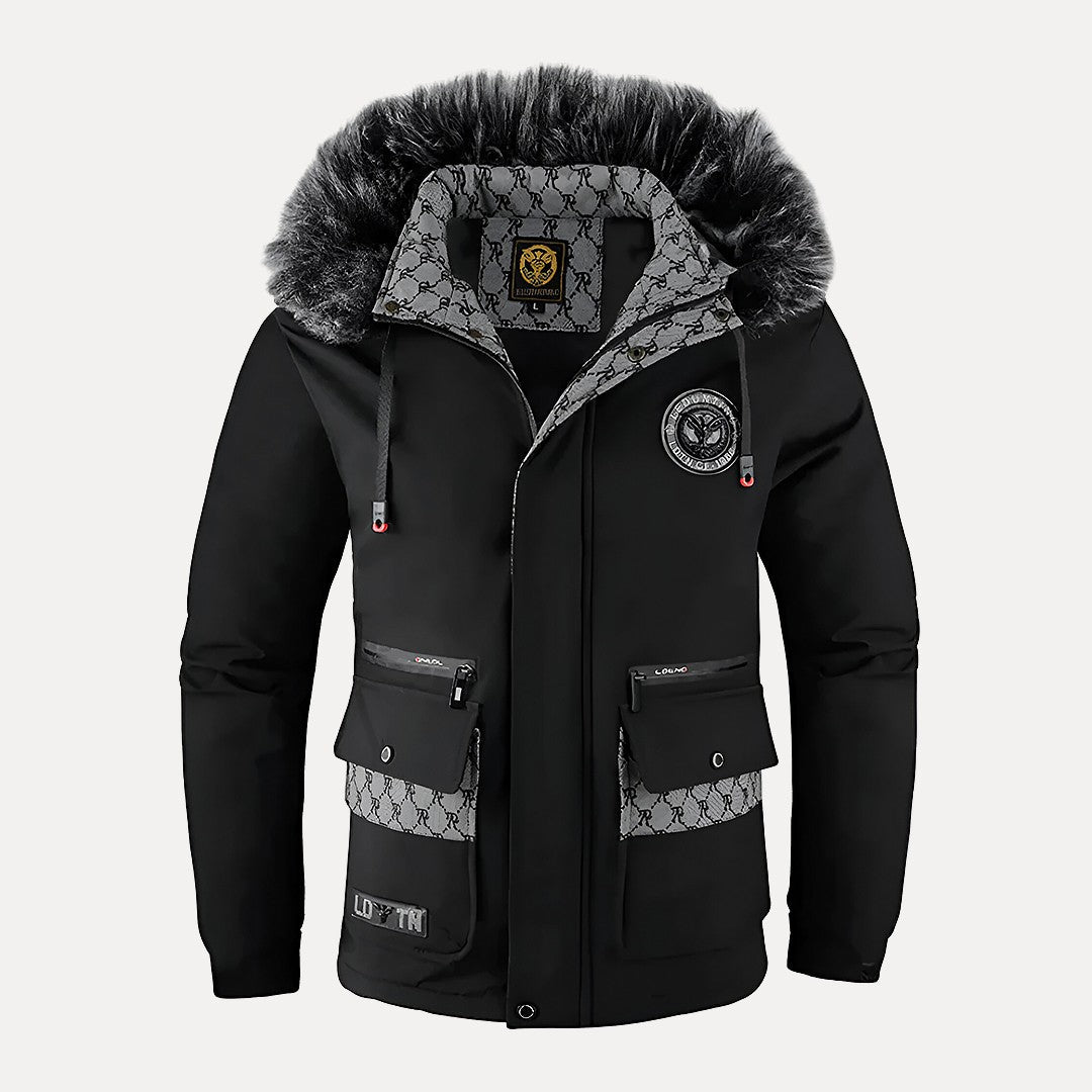 Quilted Winter Jacket With Fur Collar For Outdoor Enthusiasts Premium Thermal Insulation And Weatherproof Comfort
