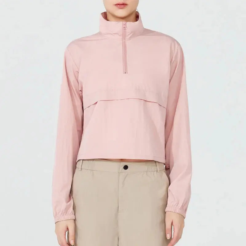 Womens Lightweight Jacket With Quarter Zip For Outdoor Enthusiasts Breathable Comfort And Versatility For Active Women