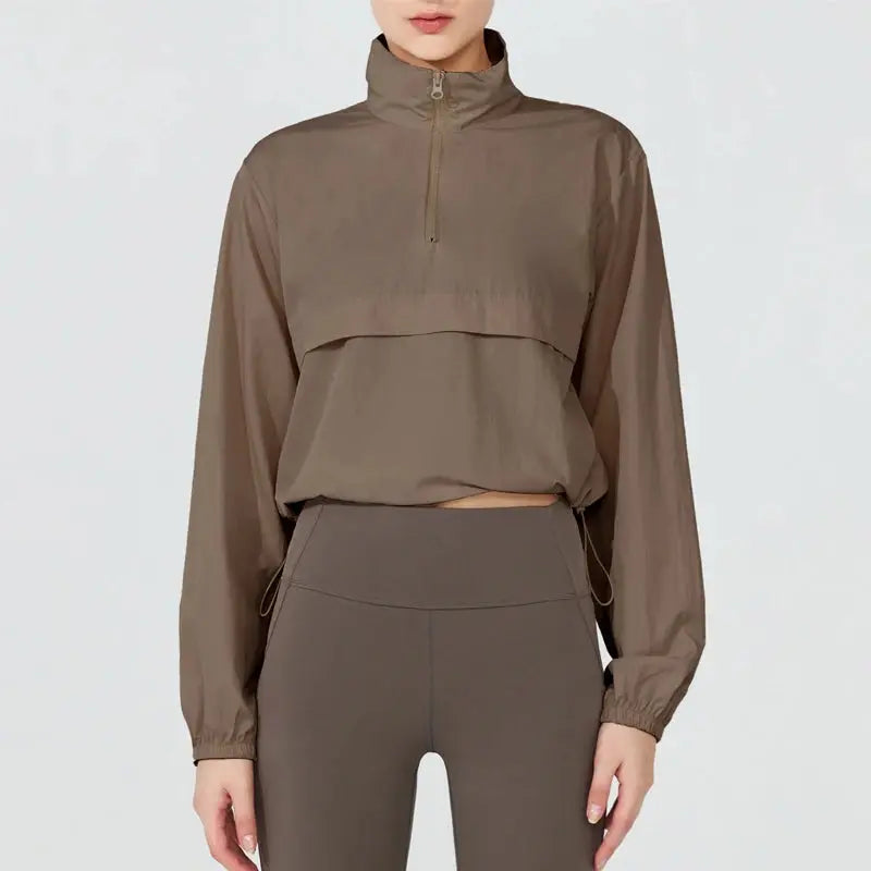 Womens Lightweight Jacket With Quarter Zip For Outdoor Enthusiasts Breathable Comfort And Versatility For Active Women