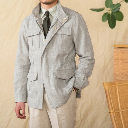 Lightweight M65 Hunting Jacket for Outdoor Enthusiasts Breathable Cotton Linen Blend Spring and Summer