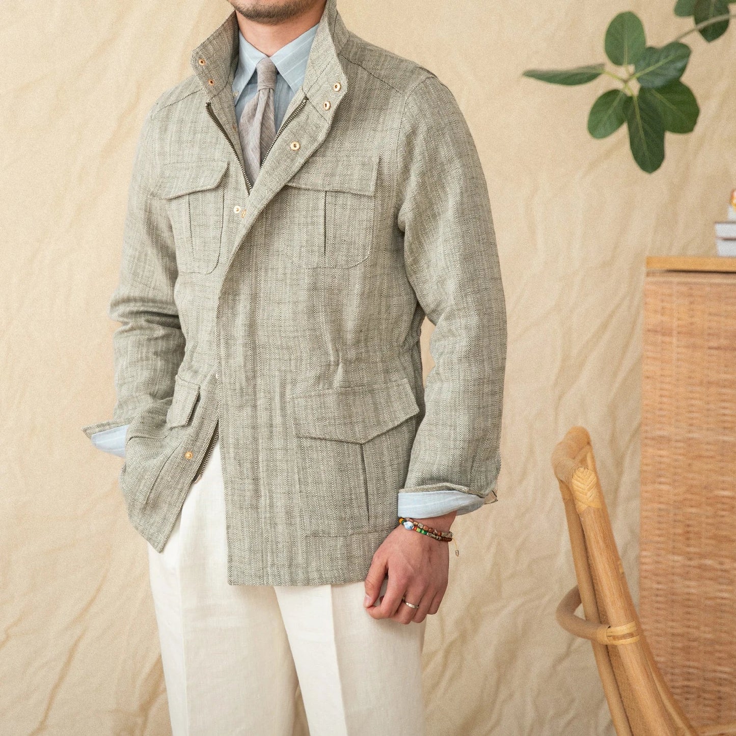 Lightweight M65 Hunting Jacket for Outdoor Enthusiasts Breathable Cotton Linen Blend Spring and Summer