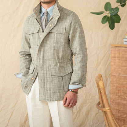 Lightweight M65 Hunting Jacket for Outdoor Enthusiasts Breathable Cotton Linen Blend Spring and Summer