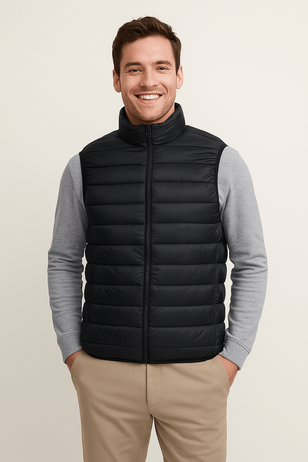 UltraLight Quilted Nylon Vest For Men Breathable Layering Essential For Transitional Seasons