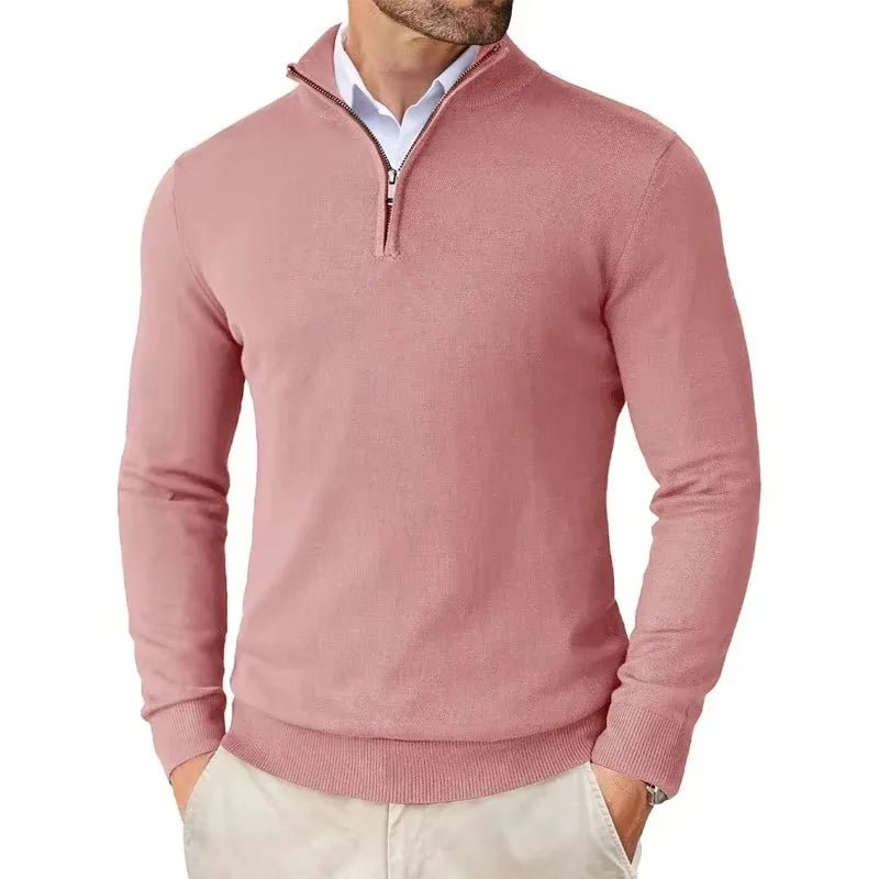 Lightweight Men's Quarter Zip Pullover For Outdoor Enthusiasts, Slim Fit, Easy On Off