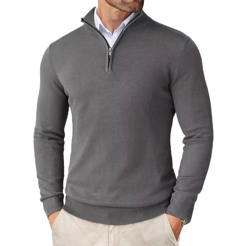 Lightweight Men's Quarter Zip Pullover For Outdoor Enthusiasts, Slim Fit, Easy On Off