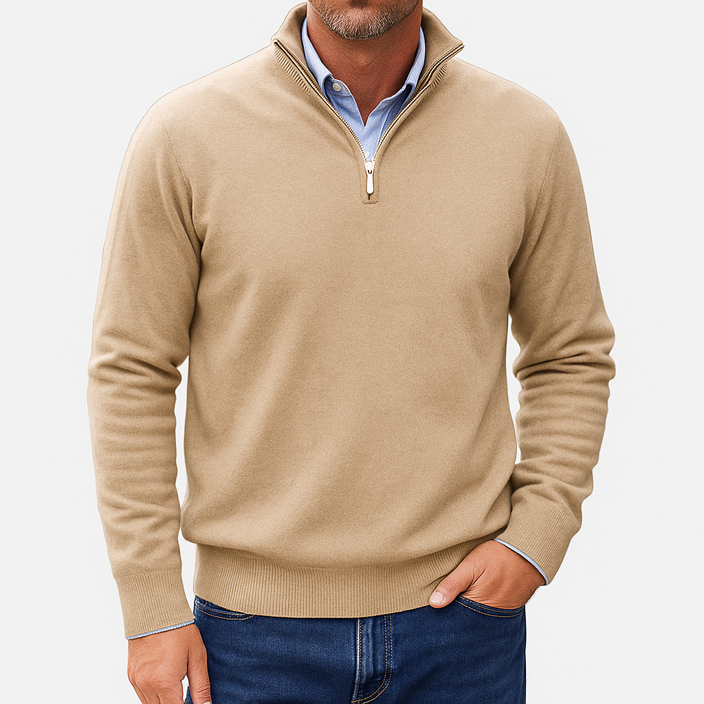 Light Quarter Zip Pullover For Men Breathable Knit Slim Fit Comfort And Layering